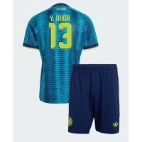 Stroje piłkarskie Kolumbia Yerry Mina #13 Koszulka Wyjazdowej dla dzieci MŚ 2026 Krótki Rękaw (+ szorty)